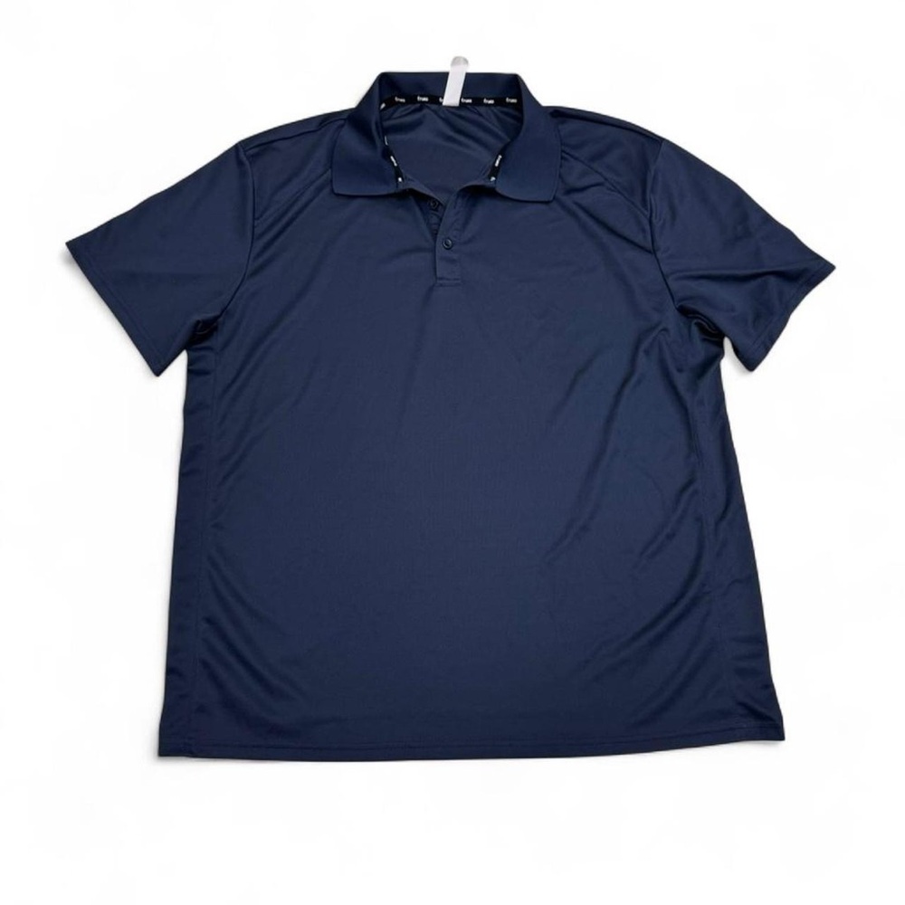 Frueo Mens Navy Blue Short Sleeve Polo Shirt, 3X